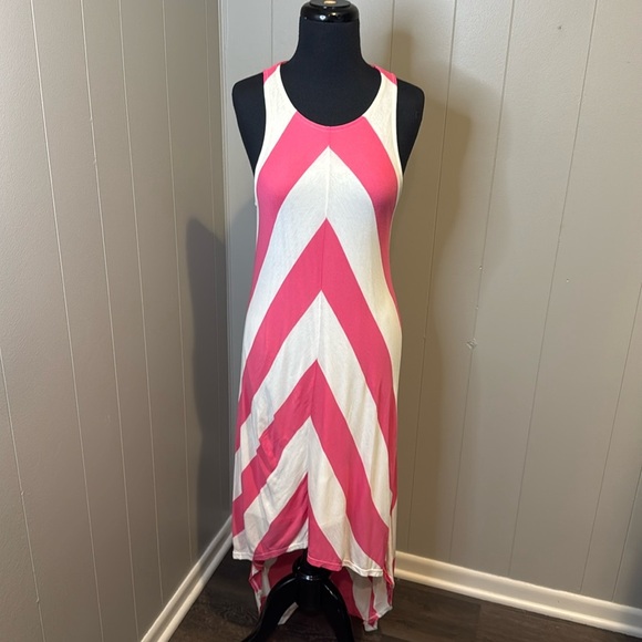 Ella Moss Women’s Large Sleeveless High/Low Striped Maxi Dress Underline Dress - Picture 2 of 8
